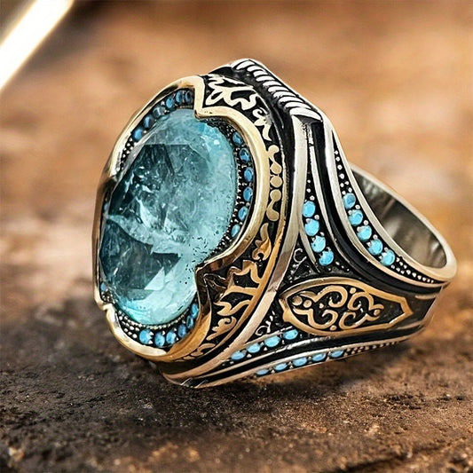 1 new autumn and winter men's luxury ring, a holiday gift for male friends