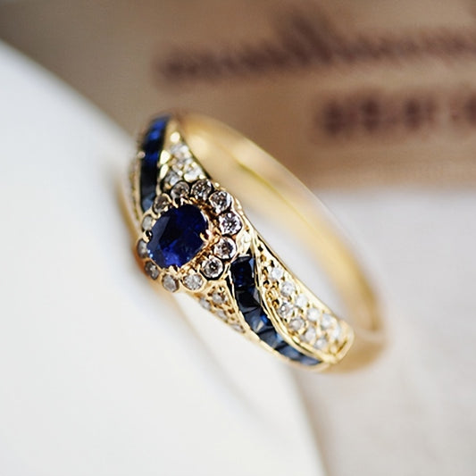 1 Fashionable 18k Gold-plated Ring with Sparkling Imitation Zirconia Decoration, Suitable for Daily Wear By Men and Women